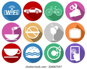 Flat icons set service on a white background