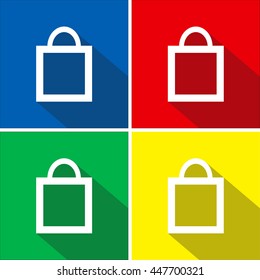 Flat icons set shopping bag