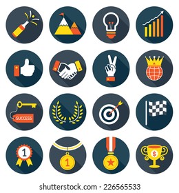 Flat icons set : Success, Award Object