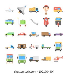 
Flat Icons Set of Transport
