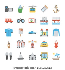 
Flat Icons Set of Travel
