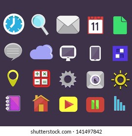 Flat icons set. Vector