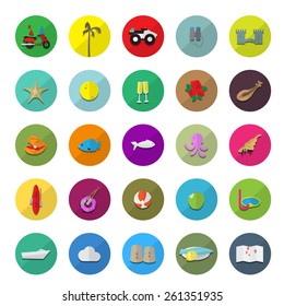 Flat Icons Set: Vector Illustration, Graphic Design. Collection Of Colorful Icons. For Web, Websites, Print, Presentation Templates, Promotional, Mobile Applications And Promotional Materials