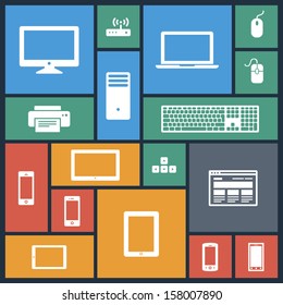 flat icons set for web design