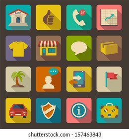 Flat icons set for Web and Mobile Applications