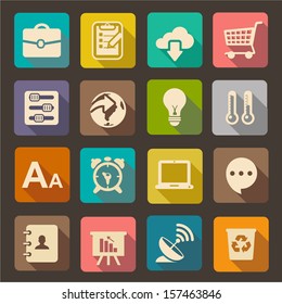 Flat icons set for Web and Mobile Applications