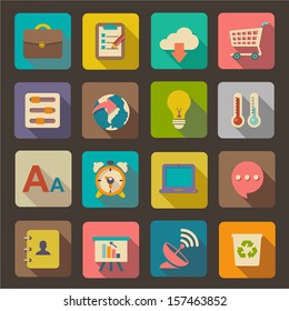 Flat icons set for Web and Mobile Applications