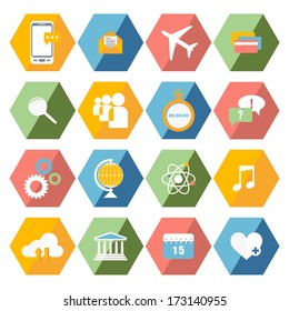 Flat icons set for Web and Mobile Applications