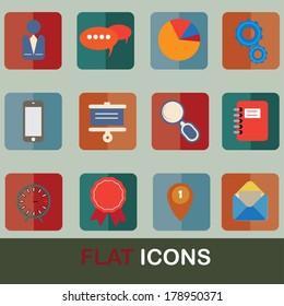 Flat icons set for Web and Mobile Applications 