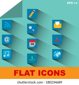 Flat icons set for Web and Mobile Applications 
