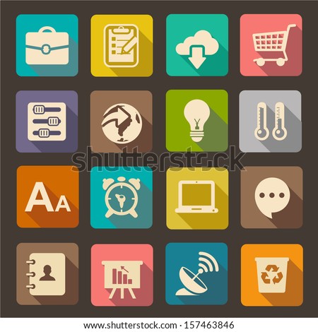 Flat icons set for Web and Mobile Applications