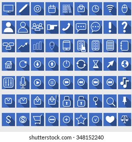 Flat icons set for websites and mobile applications