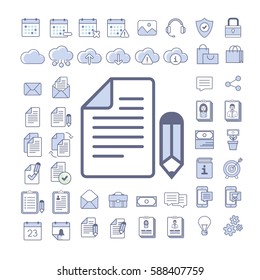 Flat icons set for your web project - write to document