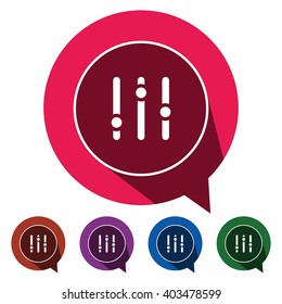 Flat icons settings for Web, Mobile and business