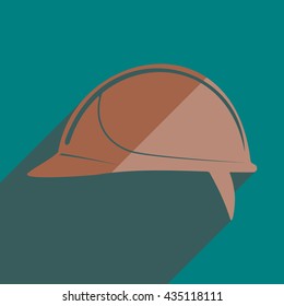 Flat icons with shadow of helmet building. Vector illustration