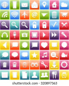 Flat Icons with shadow of illustration
