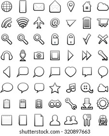 Flat Icons with shadow of illustration