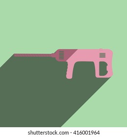 Flat icons with shadow of perforator. Vector illustration