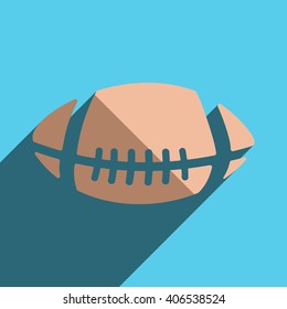 Flat icons with shadow of rugby ball. Vector illustration