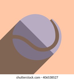 Flat icons with shadow of tennis ball. Vector illustration