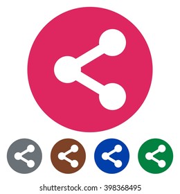 Flat icons share connection sing for Web, Mobile and business