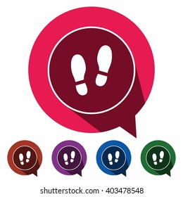 Flat icons shoe prints for Web, Mobile and business