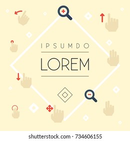 Flat Icons Single Tap, Enlarge, Hold And Other Vector Elements. Set Of Gesticulation Flat Icons Symbols Also Includes Three, Tap, In Objects.