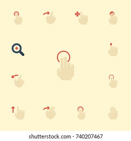 Flat Icons Slide, Swipe, Right And Other Vector Elements. 