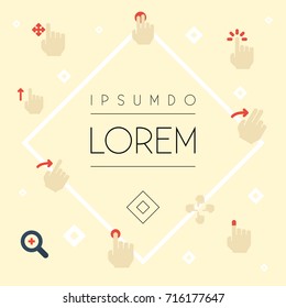 Flat Icons Strong Touch, Right, Swipe And Other Vector Elements. Set Of Gestures Flat Icons Symbols Also Includes In, Touch, Multi Objects.
