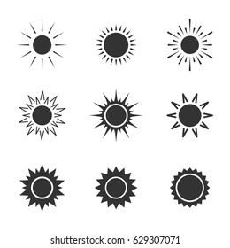 Flat icons sun. Vector illustration.