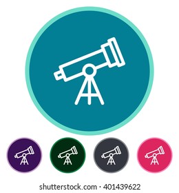 Flat icons telescope for Web, Mobile and business