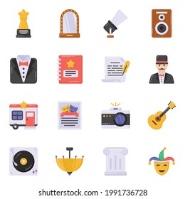 Flat Icons of Theatre and Media
