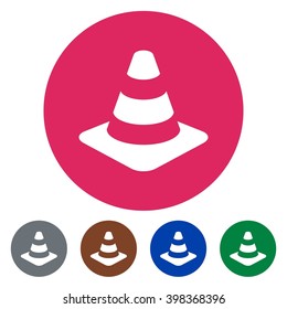 Flat icons traffic cone for Web, Mobile and business