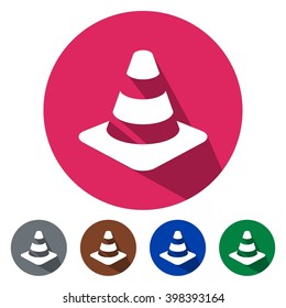 Flat icons traffic cone for Web, Mobile and business