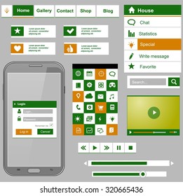Flat icons and ui web elements for mobile app and website design 