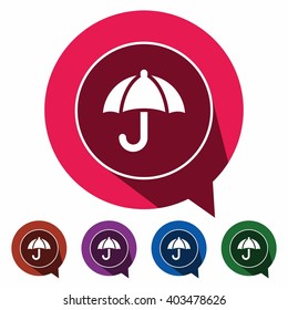 Flat icons umbrella for Web, Mobile and business