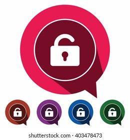 Flat icons unlocked for Web, Mobile and business
