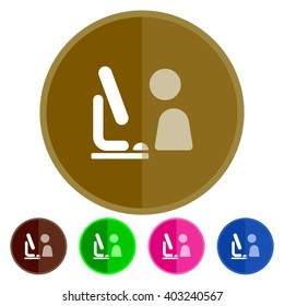 Flat icons user computer for Web, Mobile and business