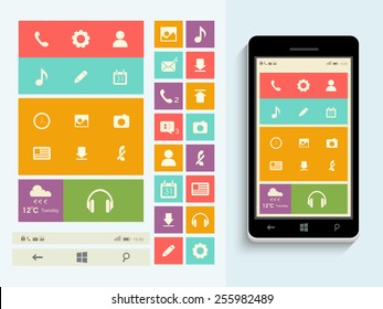 Flat icons and user interface elements for Mobile Apps and Responsive Mobile Web Designing.  
