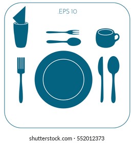 Flat icons utensils vector illustration. Flat design.