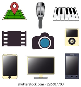 Flat icons vector collection of different appliances for your web design