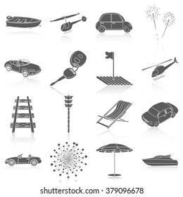 Flat icons vector collection of travel set. Isolated on white background.
