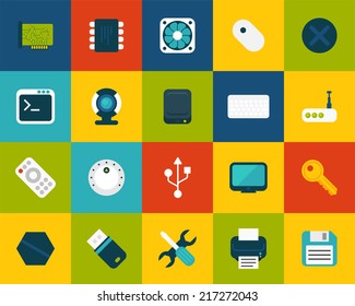 Flat icons vector set 13 - computer collection