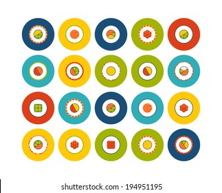 Flat icons vector set 17 - sushi collection