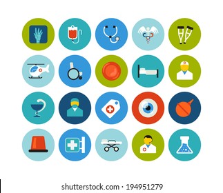 Flat Icons Vector Set 19 - Medical Collection