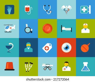 Flat icons vector set 19 - medical collection