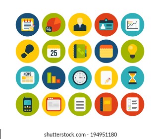 Flat icons vector set 8 - businnes collection