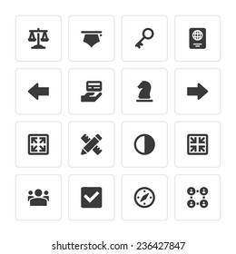 Flat icons vector set and long shadow effect for web design, infographics, ui and mobile apps. Objects, business, office, communication and marketing items