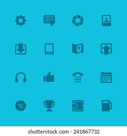 Flat icons vector set web site design, infographics, ui and mobile apps. Objects, business, office, communication and marketing items