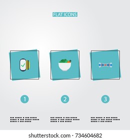 Flat Icons Vegetarian, Hoverboard, Payment And Other Vector Elements. Set Of Trend Flat Icons Symbols Also Includes Phone, Food, Vegetarian Objects.